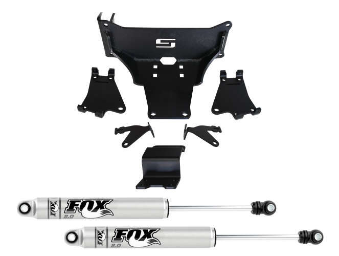 Dual Steering Stabilizer Kit | Fox 2.0 Cylinders - 23-24 F-250/350 4WD - No Lift Required Gallery 1