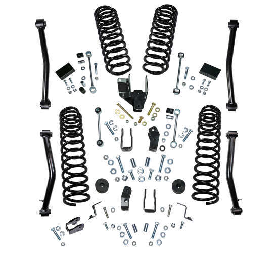 4 in Jeep Lift Kit | Wrangler JLU 4-door | with Shock Extensions, Shadow, Fox 2.0, Fox 2.0 Reservoir, or King 2.0 Shocks Gallery 1